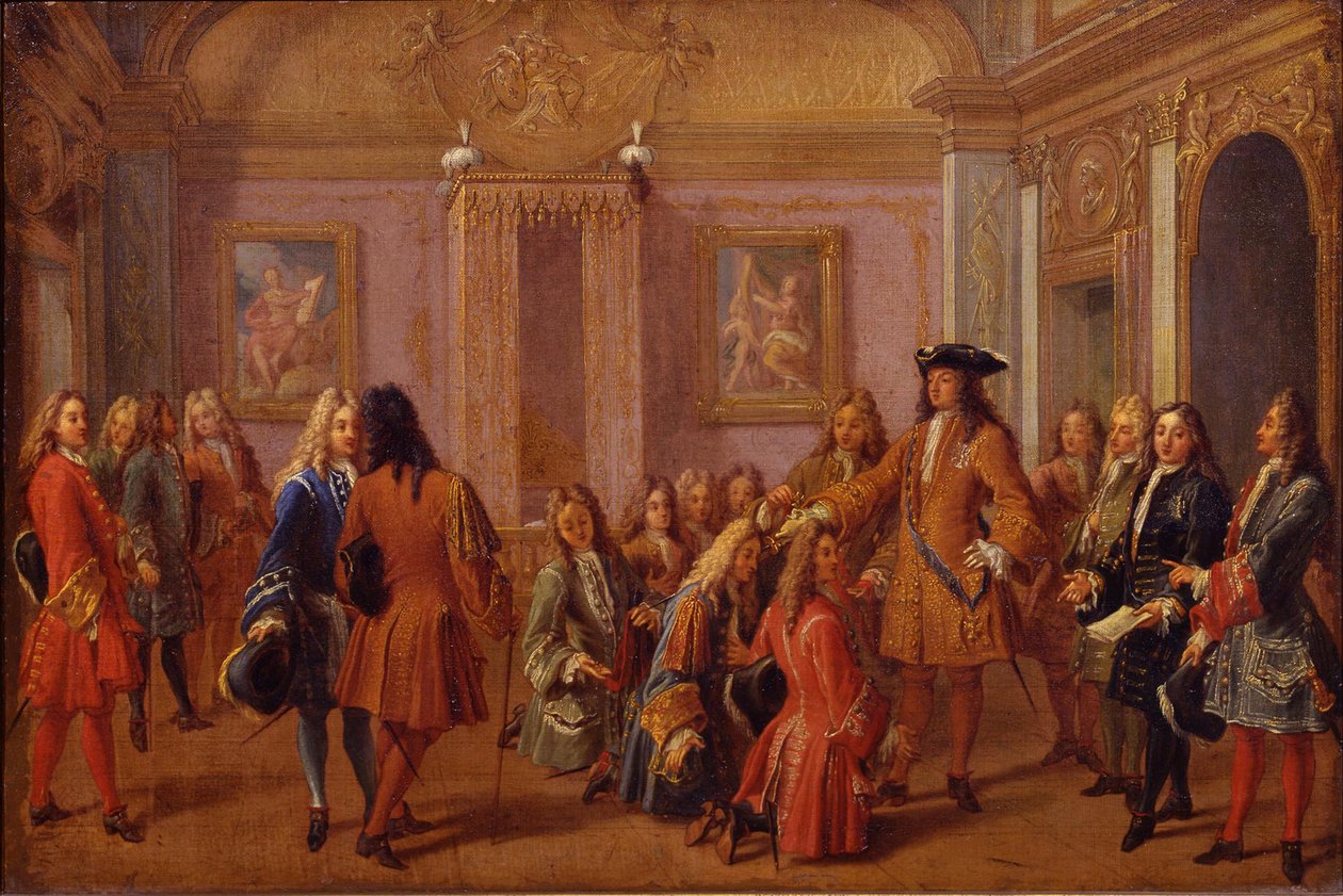 Pierwsza Nobilitacja Rycerzy Zakonu Saint-Louis przez Ludwika XIV w Wersalu 8 maja 169 autorstwa Francois Marot