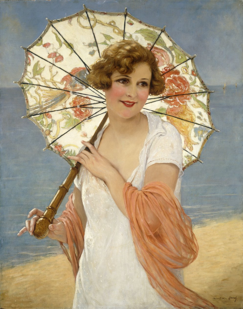 Parasol (olej na płótnie) autorstwa Francois Martin Kavel