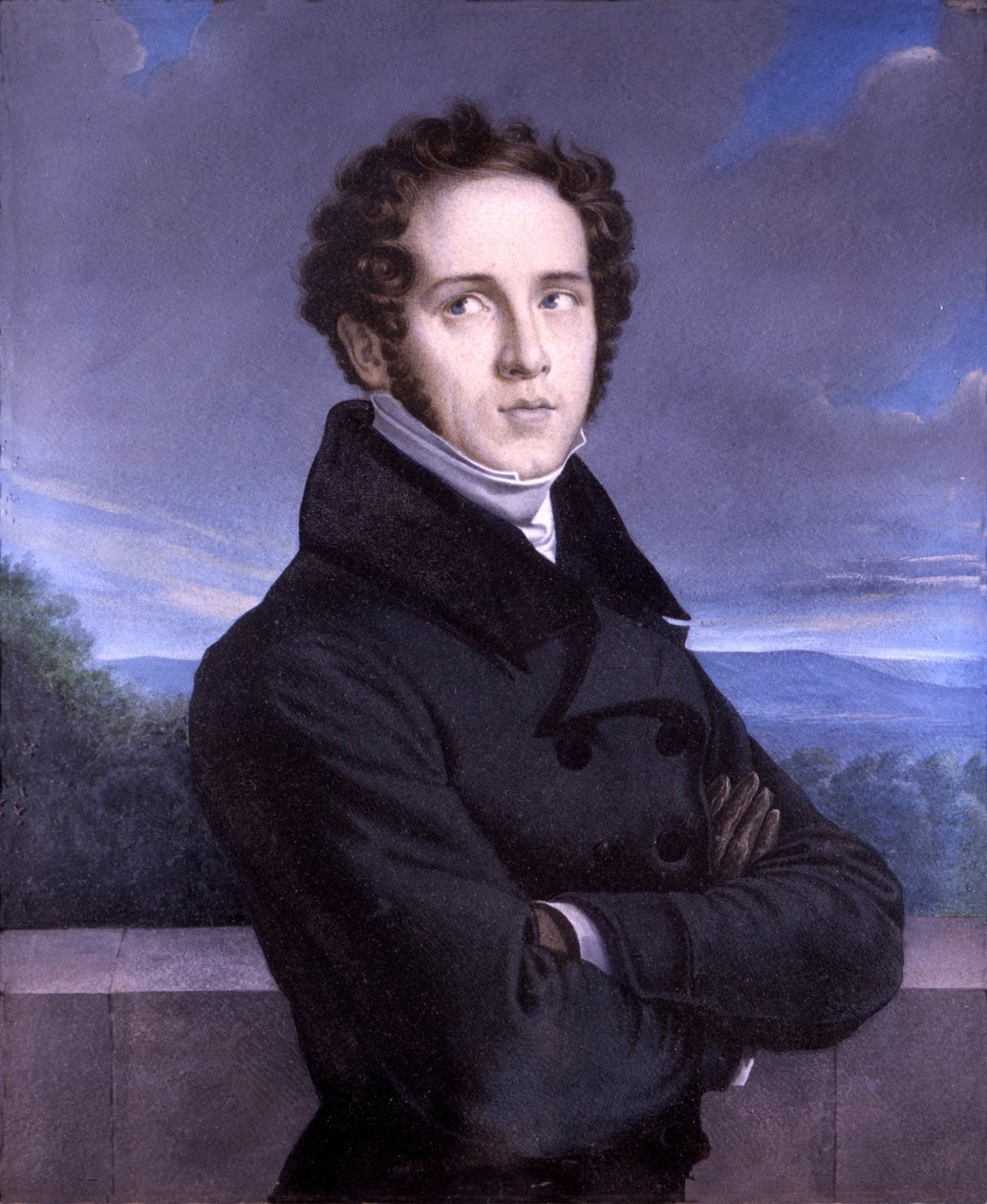 Portret Vincenzo Belliniego (1801-1835) (olej na płótnie) autorstwa Francois Millet