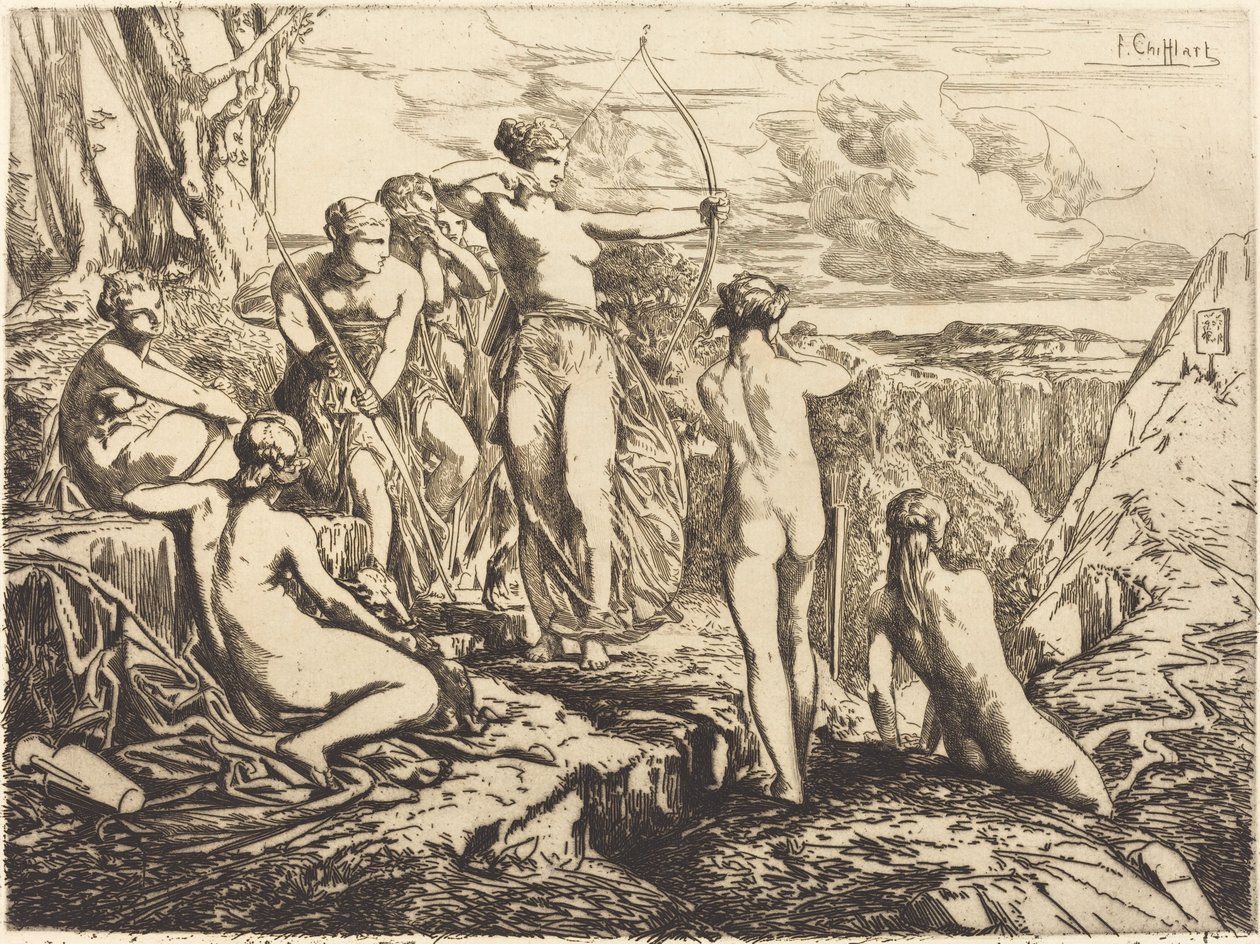 Diana i jej nimfy autorstwa Francois Nicolas Chifflart