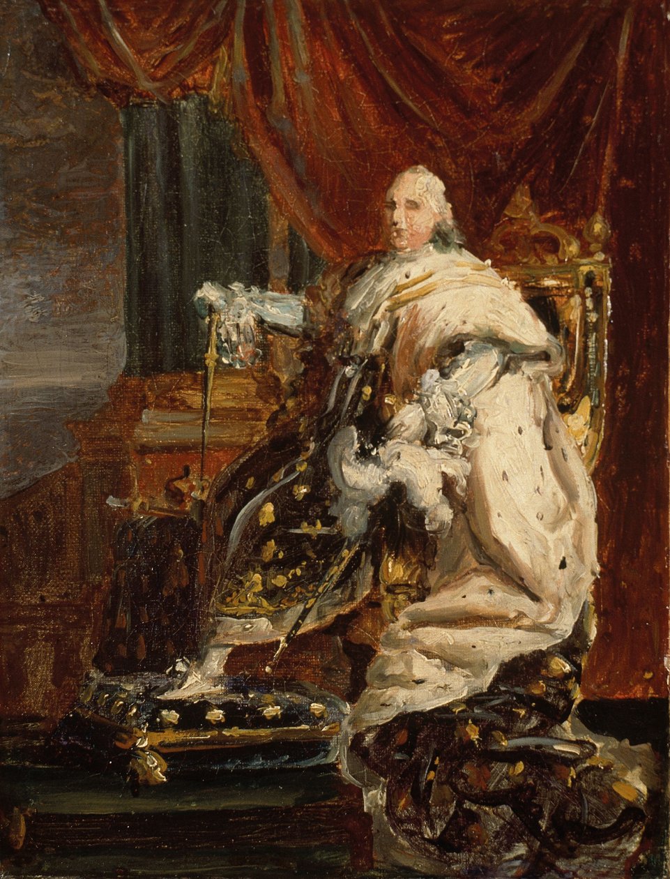 Król Ludwik XVIII, ok. 1816-18 (olej na płótnie) autorstwa Francois Pascal Simon Baron Gerard