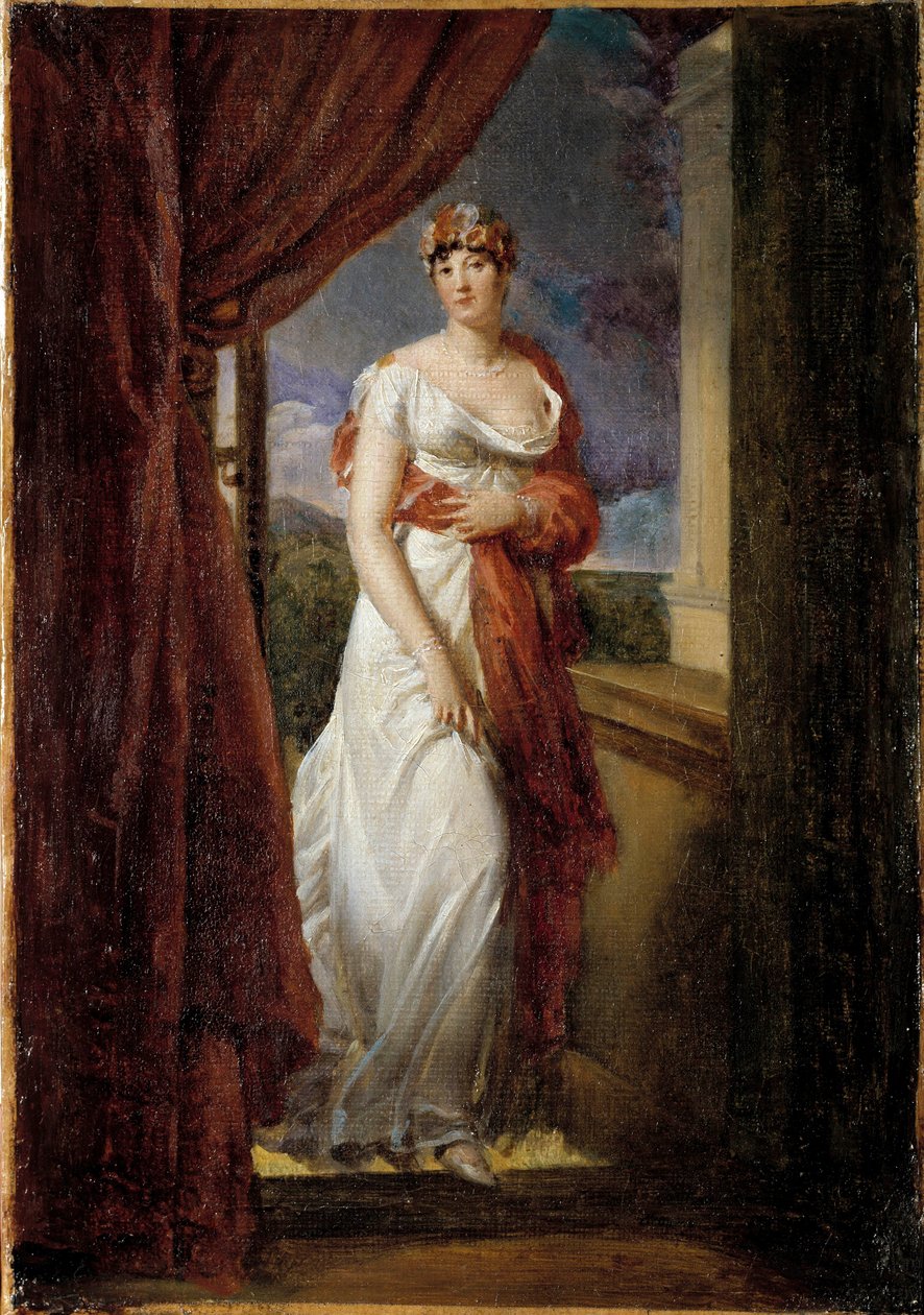 Portrait en pied de Madame Tallien, z domu Cabarrus, księżniczka Caraman - Chimay (1773-1835) Obraz Francois Gerard (1770-1837) 1804 Nd. 0,32x0,20m. autorstwa Baron François Pascal Simon Gérard
