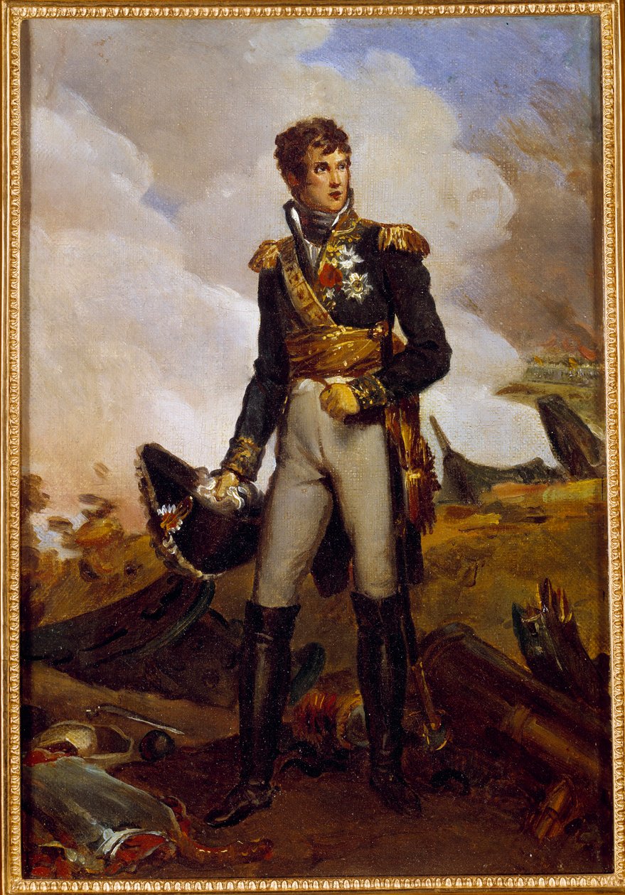 Portret u stóp Jeana Lannesa, księcia Montebello (1769-1809) marszałka Imperium Obraz Francois Gerarda (1770-1837) XIX w. Słońce. 0,3x0,22 m² autorstwa Baron François Pascal Simon Gérard