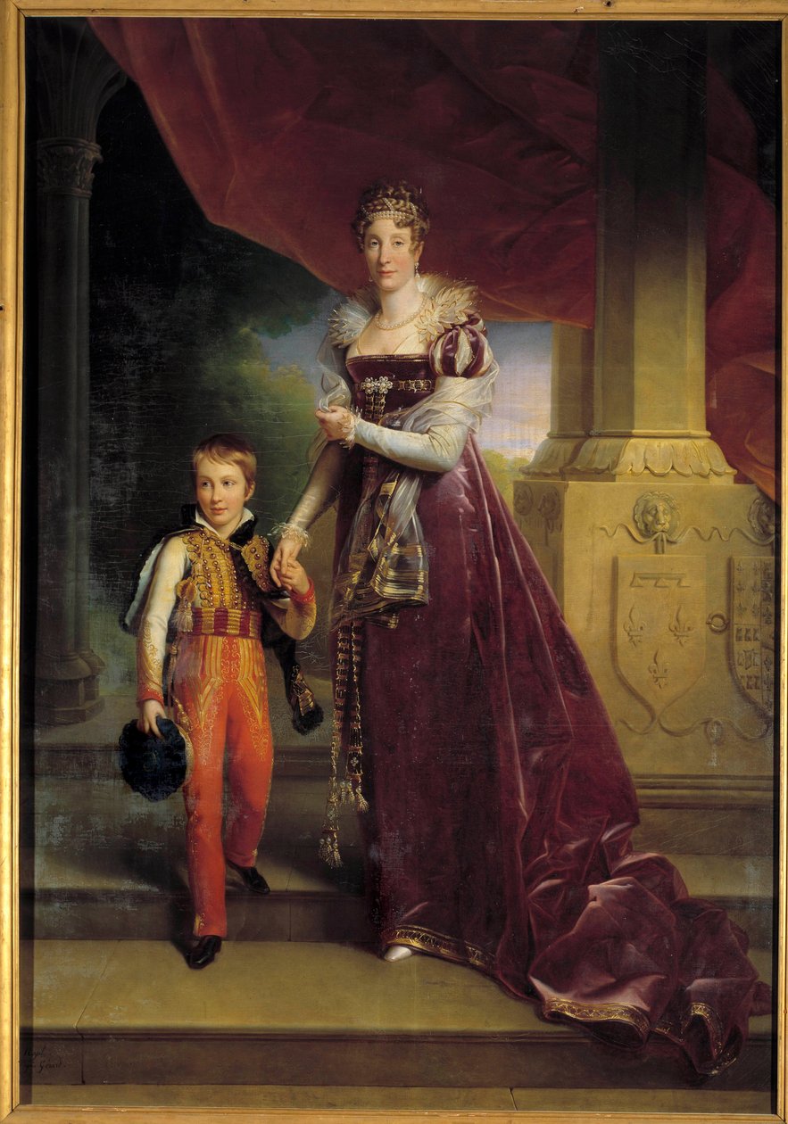 Portret u stóp Marie-Amelie de Bourbon, księżnej Obojga Sycylii, księżnej Orleanu (przyszła królowa Marie-Amelie autorstwa Baron François Pascal Simon Gérard