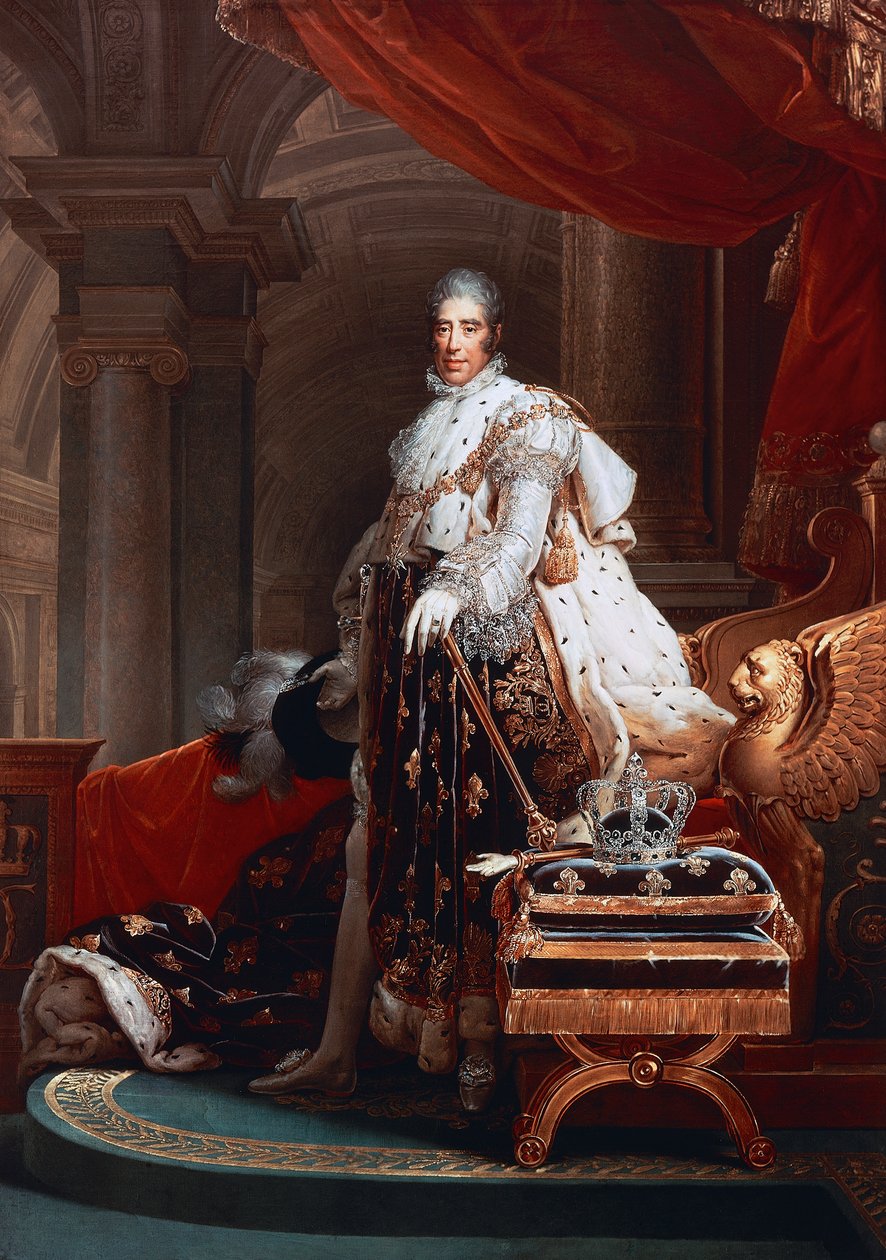 Portret Karola X w świętych szatach Burbona, hrabiego Artois (Wersal autorstwa Baron François Pascal Simon Gérard