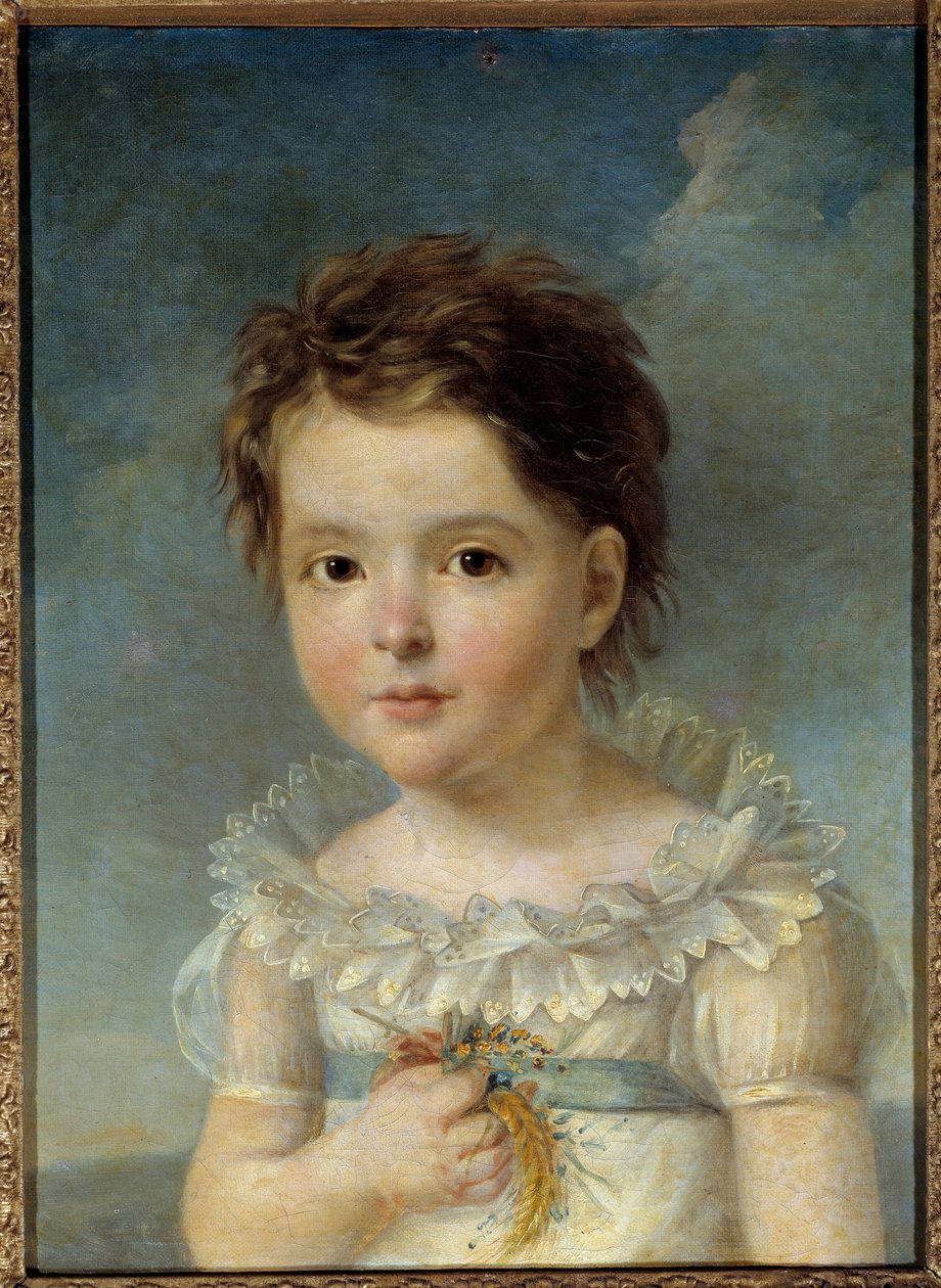 Portret królowej Hortensy z Beauharnais (1783-1837) dziecka Jest córką cesarzowej Józefiny de Beauharnais i matką przyszłego Napoleona III. Obraz Francois Gerarda (1770-1837) XVIII wiek. Awinion, Muzeum Cielęta autorstwa Baron François Pascal Simon Gérard