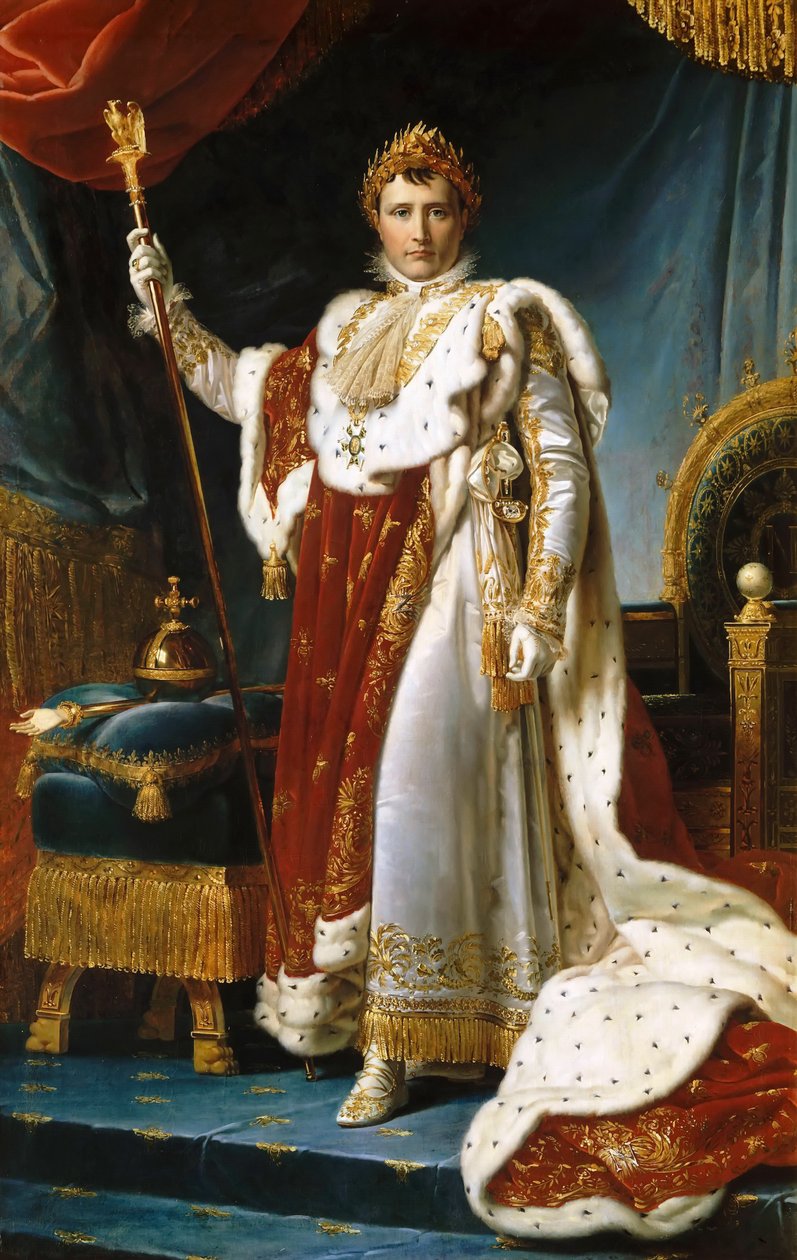 Portret cesarza Napoleona I Bonaparte 1769-1821 w jego szatach koronacyjnych autorstwa Francois Pascal Simon Gerard