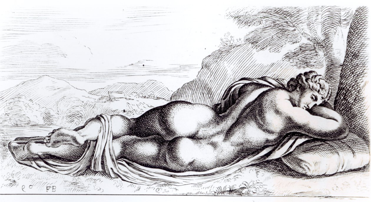 Hermafrodyta w ogrodach Borghese, c.1653 autorstwa Francois Perrier
