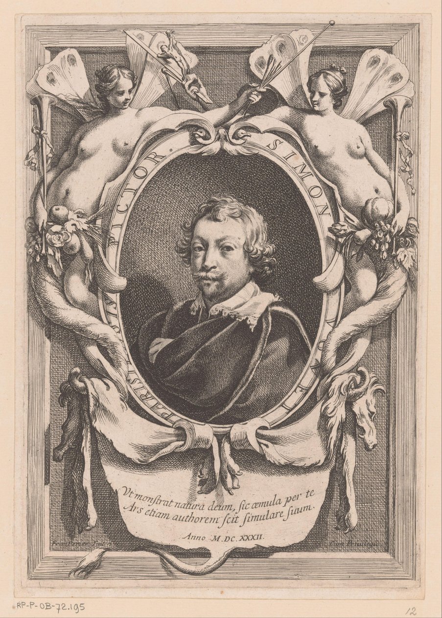 Portret Simona Voueta Paris Painter Simon Vouet (tytuł na obiekcie) autorstwa Francois Perrier