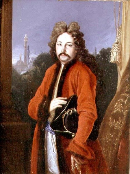 Portret Sir Johna Chardina (1643-1712) 1699 (olej na płótnie) autorstwa Francois Riviere
