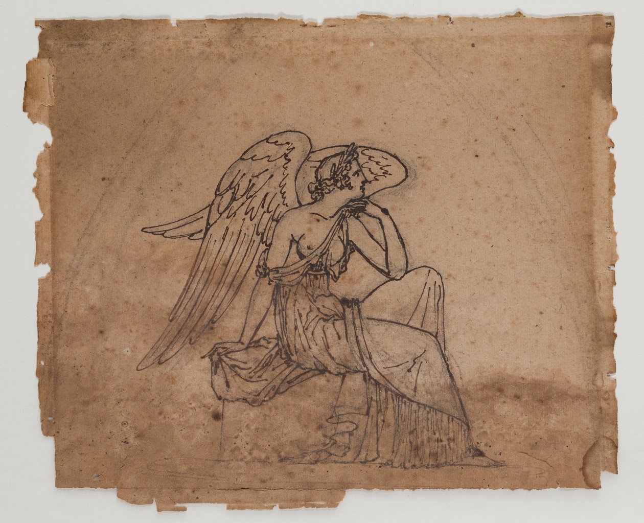 Postać alegoryczna, ok. 1825 (tusz i kreda na papierze) autorstwa Francois Rude