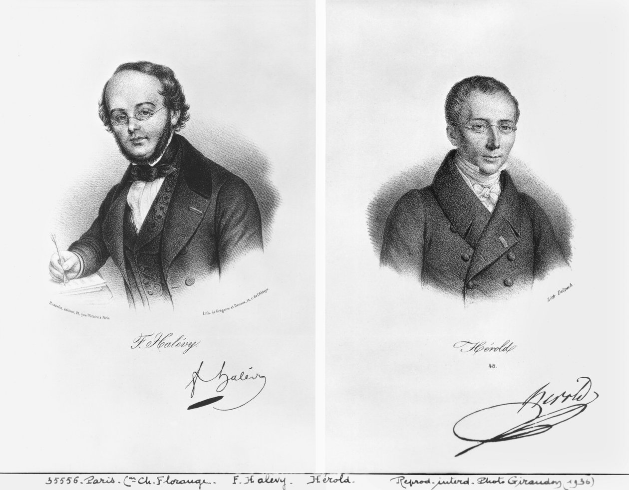 Jacques Fromental Halevy (1799-1862) i Ferdinand Herold (1791-1833) autorstwa Francois Seraphin Delpech