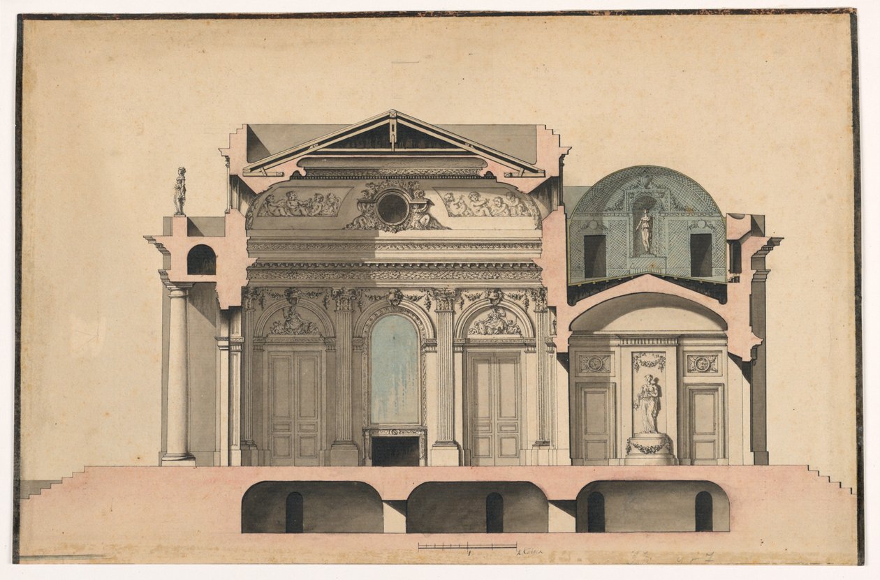 Sekcja willi autorstwa Francois Soufflot, called Le Romain