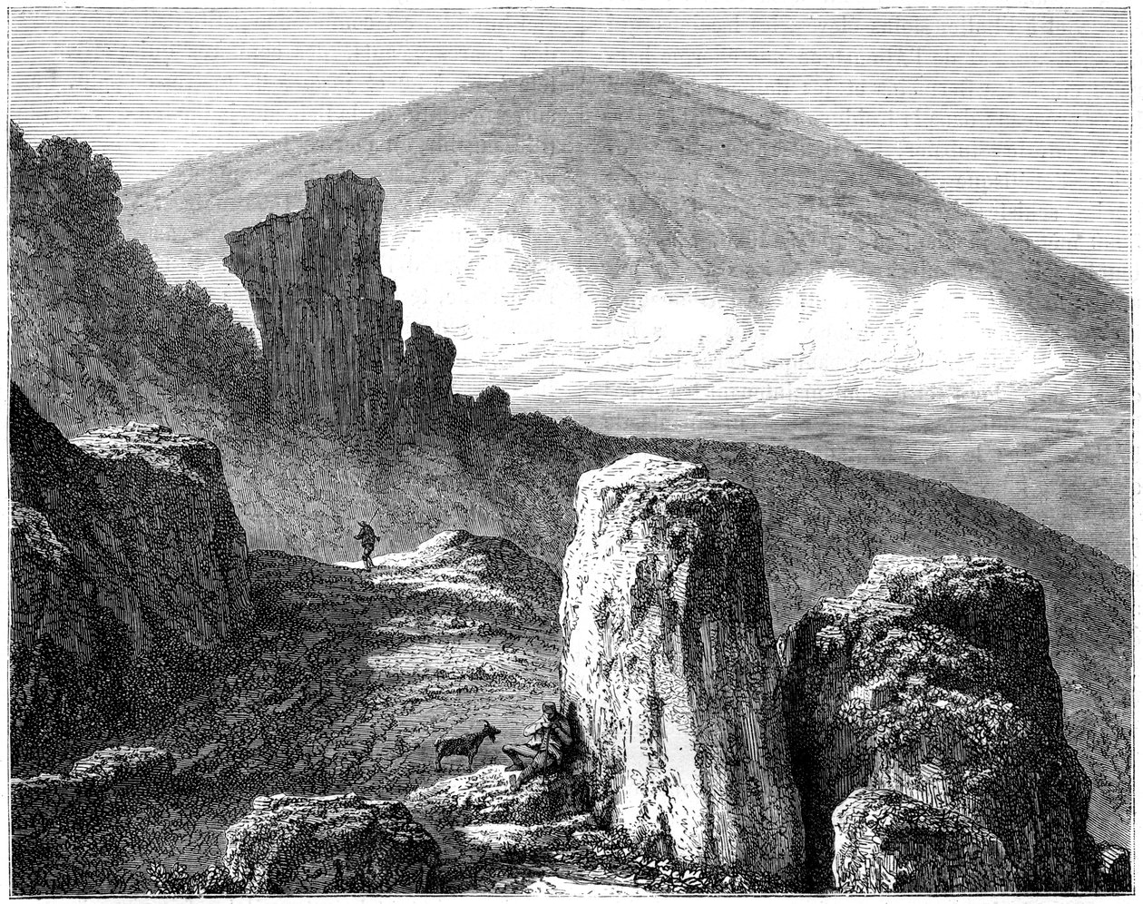 Brocken lub Blocksberg, Góry Harz, Niemcy, XIX wiek autorstwa Francois Stroobant