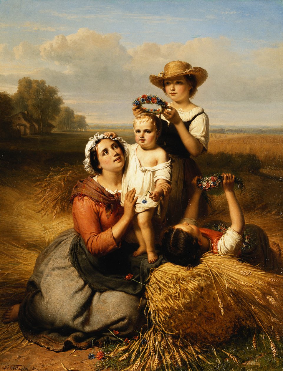Rodzina żniwiarzy, 1855 autorstwa Francois Verheyden