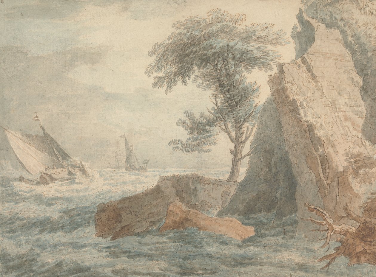 Statki przez Rocky Shore autorstwa Francois Vivares