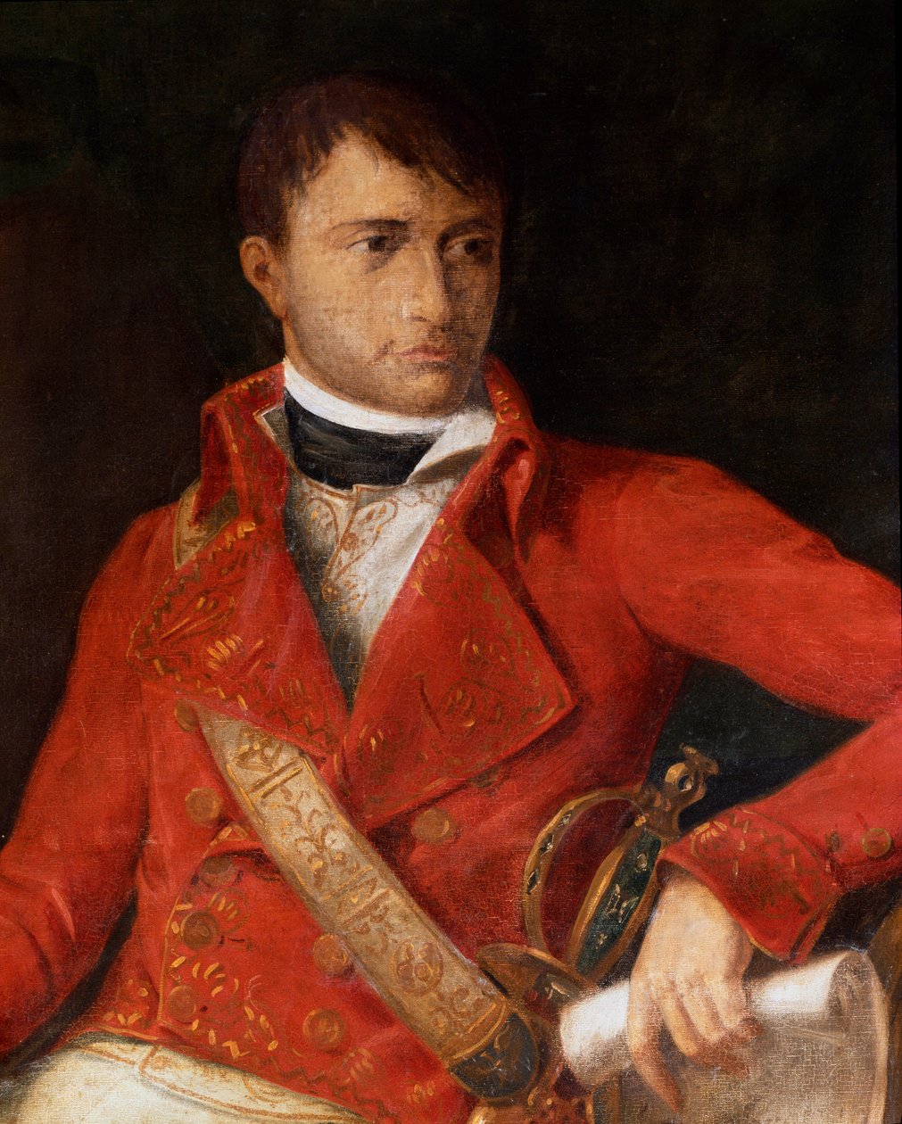 Portret Napoleona I Bonaparte (1769-1821) w mundurze pierwszego Konsula Detal. Obraz przypisywany Francois Xavier Fabre (1766-1837) Mediolan, Museo del Risorgimento autorstwa Francois Xavier (attr. to) Fabre