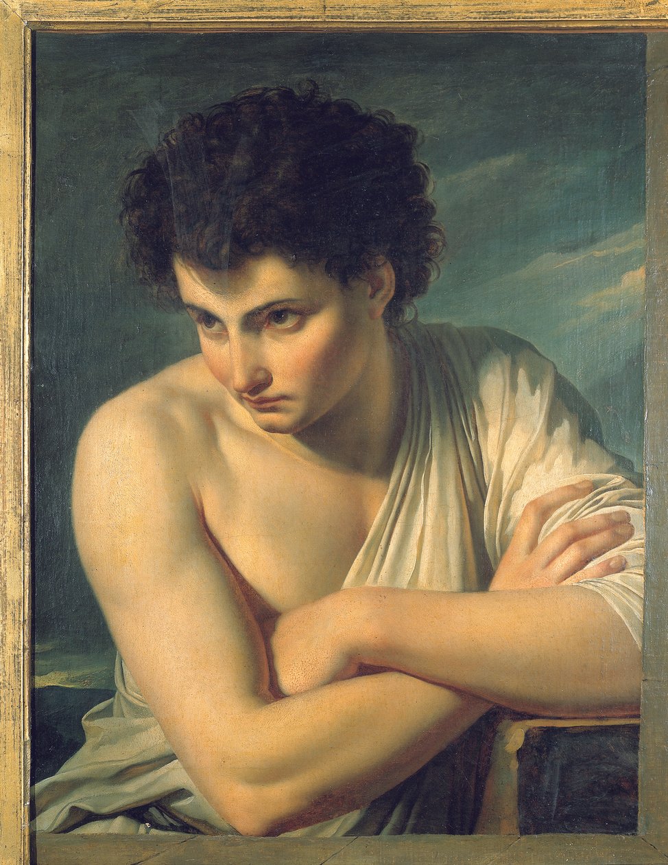 Młody mężczyzna przebrany za pasterza arkadyjskiego autorstwa Francois Xavier Fabre