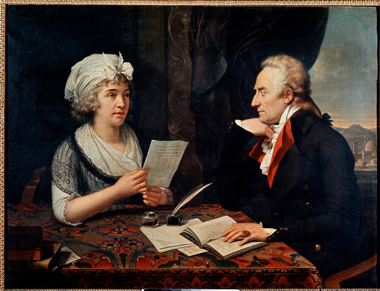 Vittorio Alfieri, włoski poeta i dramaturg, z hrabiną Albany (obraz) autorstwa Francois Xavier Fabre
