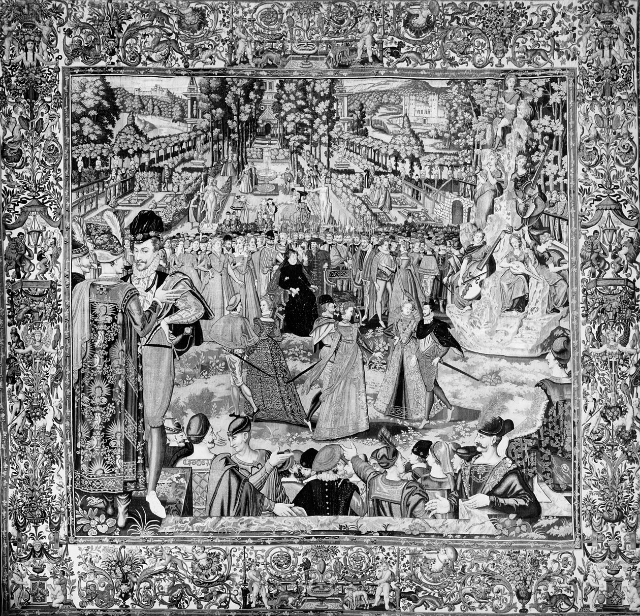 Festiwal ku czci Ambasadorów RP w obecności Katarzyny Medycejskiej (1519-89) i Henryka III (1551-89) autorstwa Francois after Quesnel