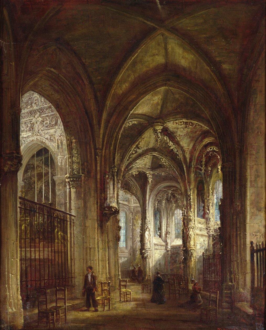 Wnętrze kościoła św. Piotra, Caen, 1861 autorstwa Francois d