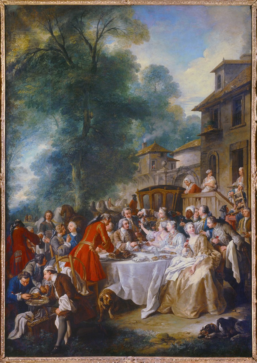 Obiad myśliwski. Obraz Jeana Francois De Troy (1679-1752) autorstwa Francois de Troy
