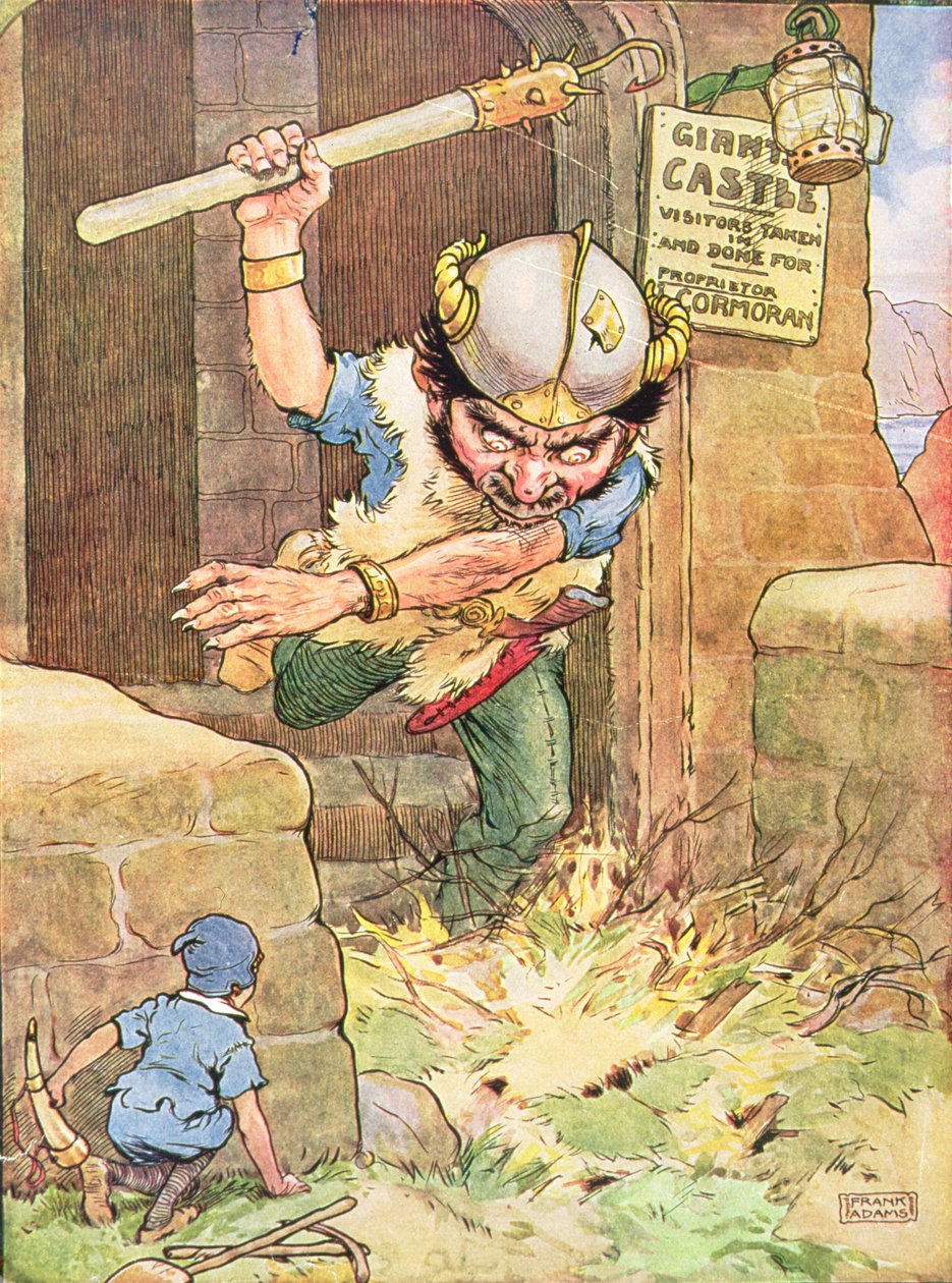 Jack the Giant Killer z „My Nursery Story Book”, wyd. przez Blackie and Son (ilustracja książkowa) autorstwa Frank Adams