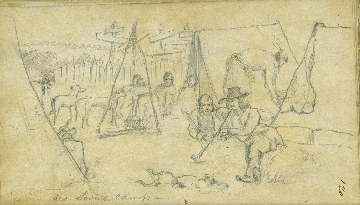 Obóz Traverse des Sioux, 1851 autorstwa Frank Blackwell Mayer