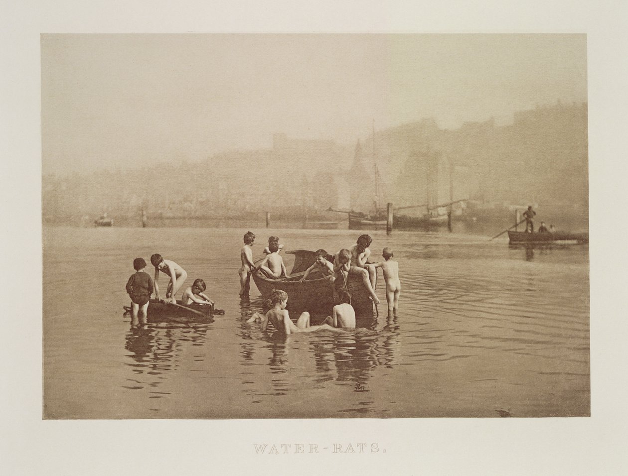 Szczury wodne, ok. 1889 (zdjęcie w sepii) autorstwa Frank Meadow Sutcliffe