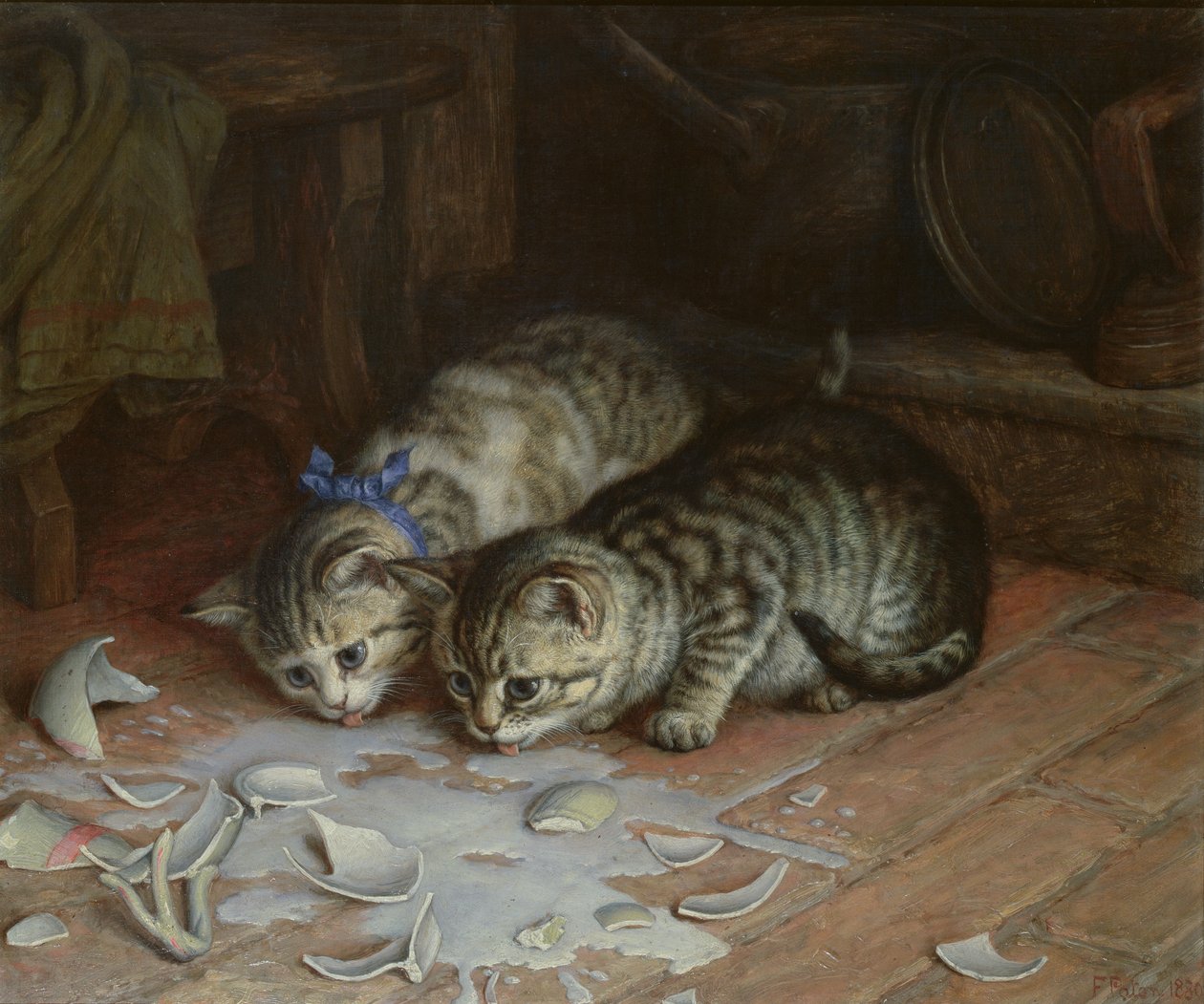 Nie ma sensu płacz nad rozlanym mlekiem, 1880 autorstwa Frank Paton