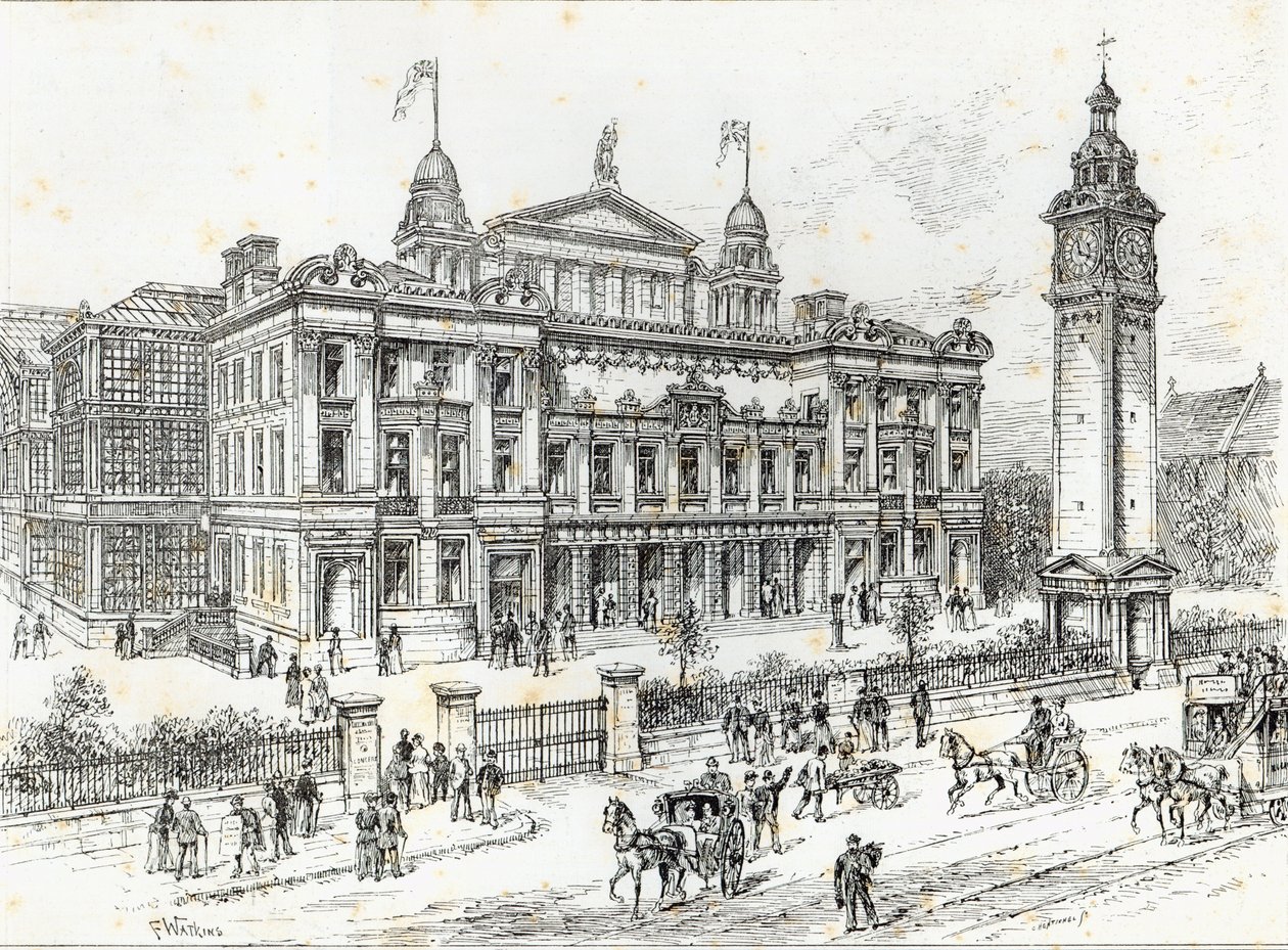 Ukończone budynki Pałacu Ludowego, Mile End Road, East London, z „The Illustrated London News”, 27 czerwca 1891 autorstwa Frank Watkins