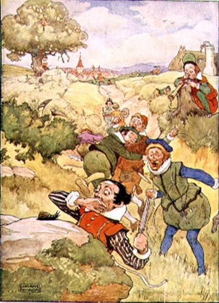 Czterech i dwudziestu krawców z książki „My Nursery Story Book”, wyd. przez Blackie & Son (ilustracja książkowa) autorstwa Frank Adams