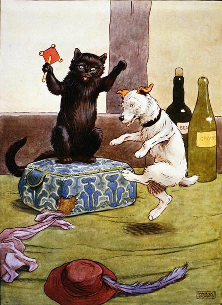Ilustracja z „Pięknej księgi rymowanek, opowiadań i obrazków”, wydanej przez Blackie & Son (kolor lito) autorstwa Frank Adams