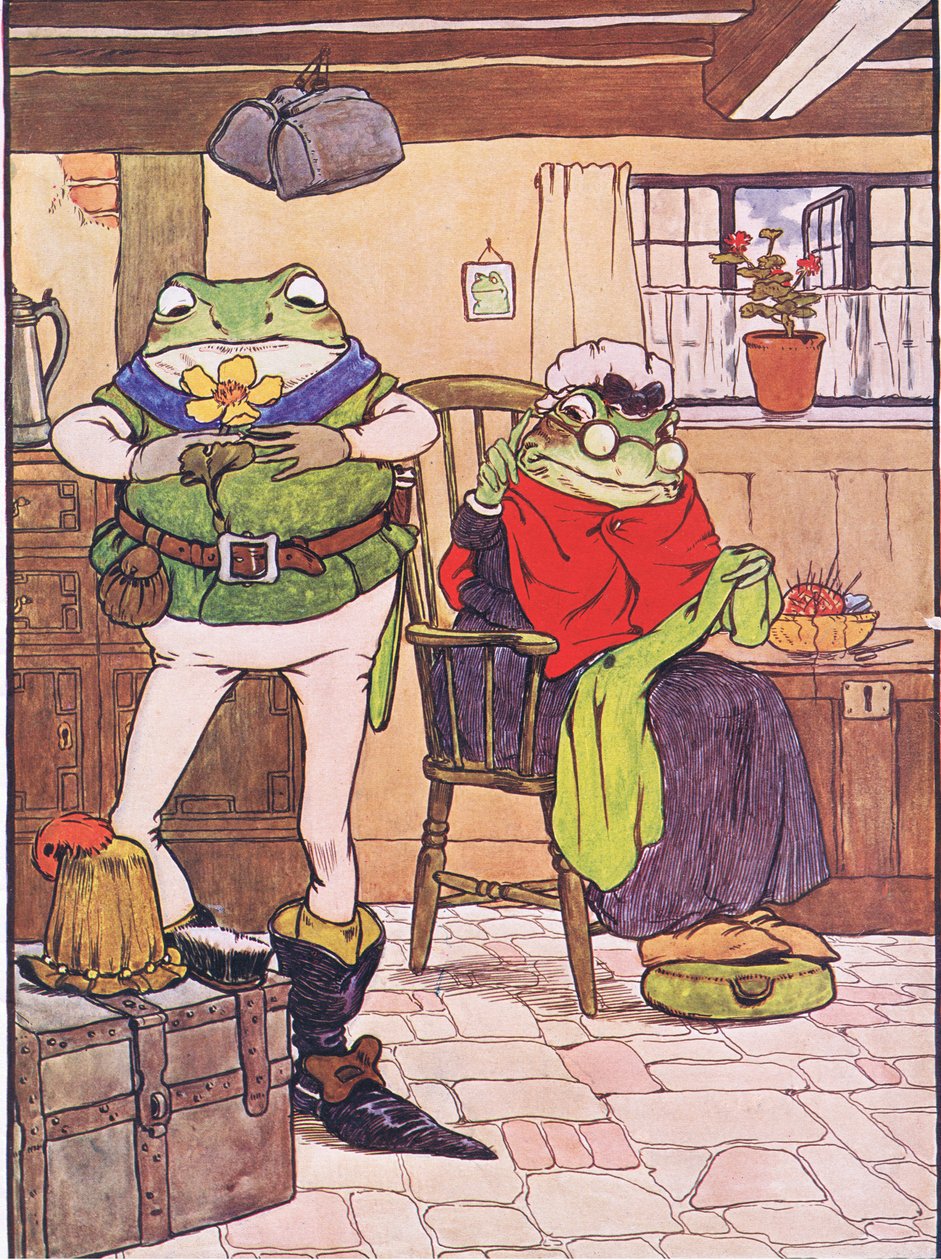 Ilustracja z filmu „Żaba byłaby zalotna”, autorstwa Charlesa H. Bennetta, 1916 autorstwa Frank Adams