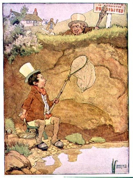 Mały Tommy Tittlemouse z „My Nursery Story Book”, wyd. przez Blackie & Son (ilustracja książkowa) autorstwa Frank Adams