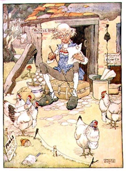 Stary człowiek z Middlerow z książki „My Nursery Story Book”, wyd. przez Blackie & Son (ilustracja książkowa) autorstwa Frank Adams