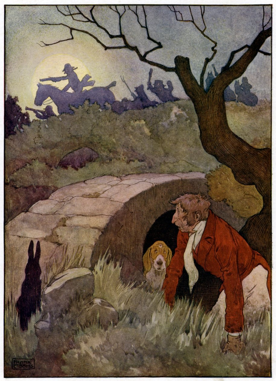 Trzech wesołych myśliwych (kolorowa litografia) autorstwa Frank Adams