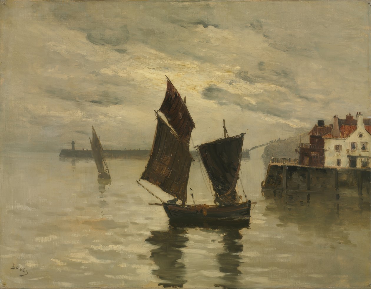 Scena portowa autorstwa Frank Boggs
