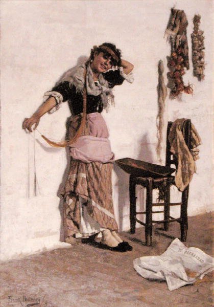 Dziewczyna z weneckiego targu autorstwa Frank Bramley