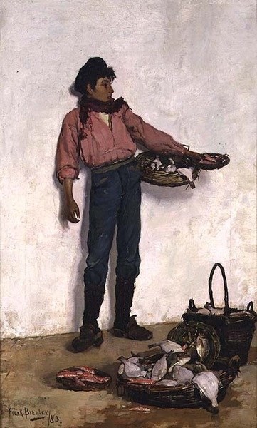 neapolitański rybak, c.1883 (patrz także 75202) autorstwa Frank Bramley
