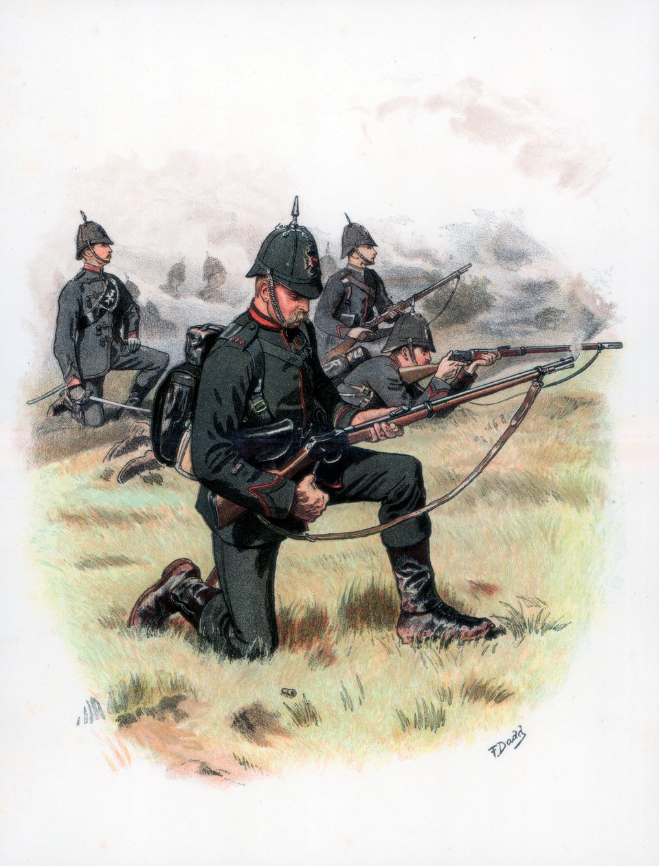 Marching Order, The Kings Royal Rifle Corps dawniej 60. Rifles, 1889. autorstwa Frank Dadd