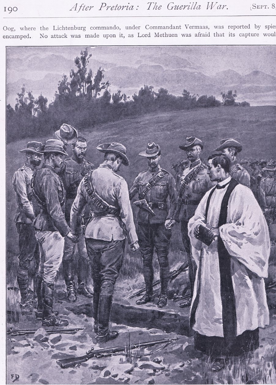 Przysięga zemsty, ilustracja z filmu After Pretoria: The Guerilla War, 1902 autorstwa Frank Dadd