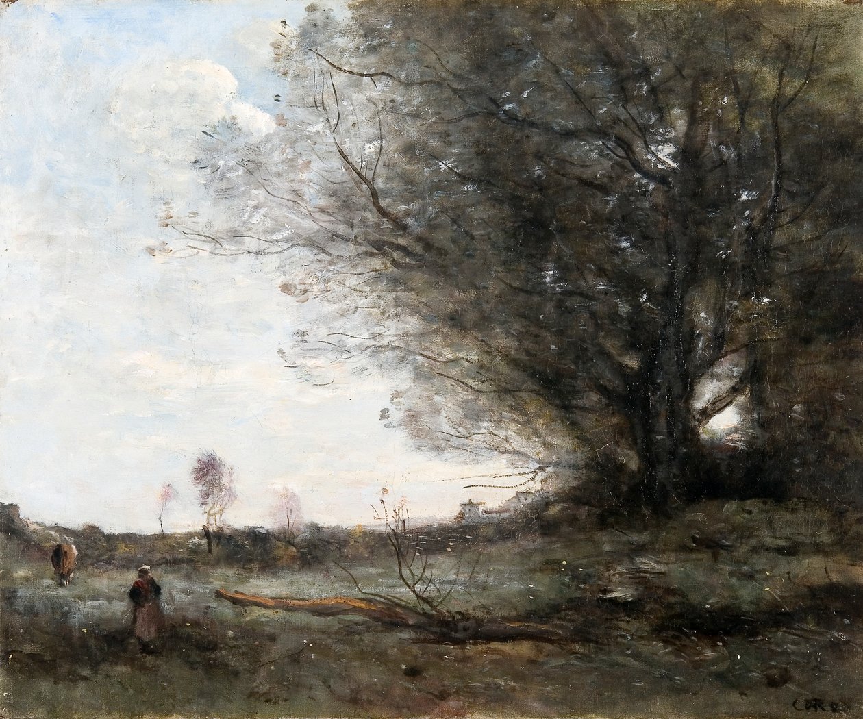 Krajobraz Surrey (olej na płótnie) autorstwa Frank Dicksee