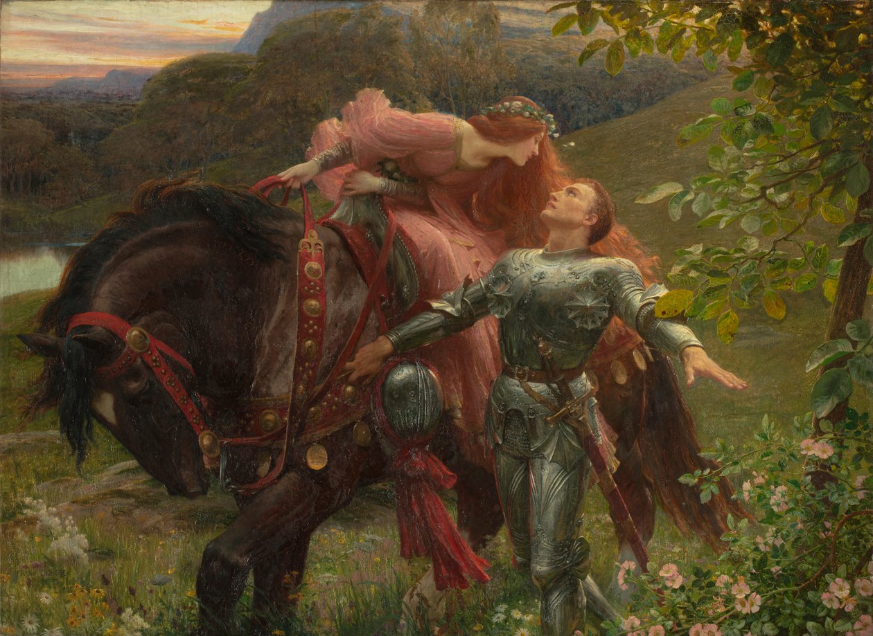 La Belle Dame Sans Merci, exh.1902 (olej na płótnie) autorstwa Frank Dicksee