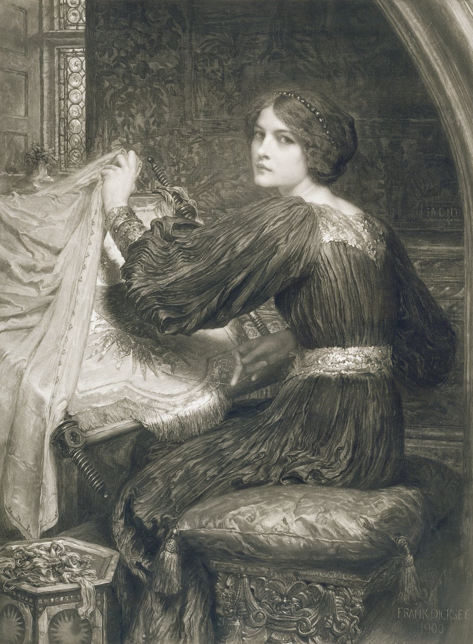Penelope, ryty przez Normana Hirsta (1862-c.1955) wyd. przez Frost and Reed, 1903 (mezzotinta) autorstwa Frank Dicksee