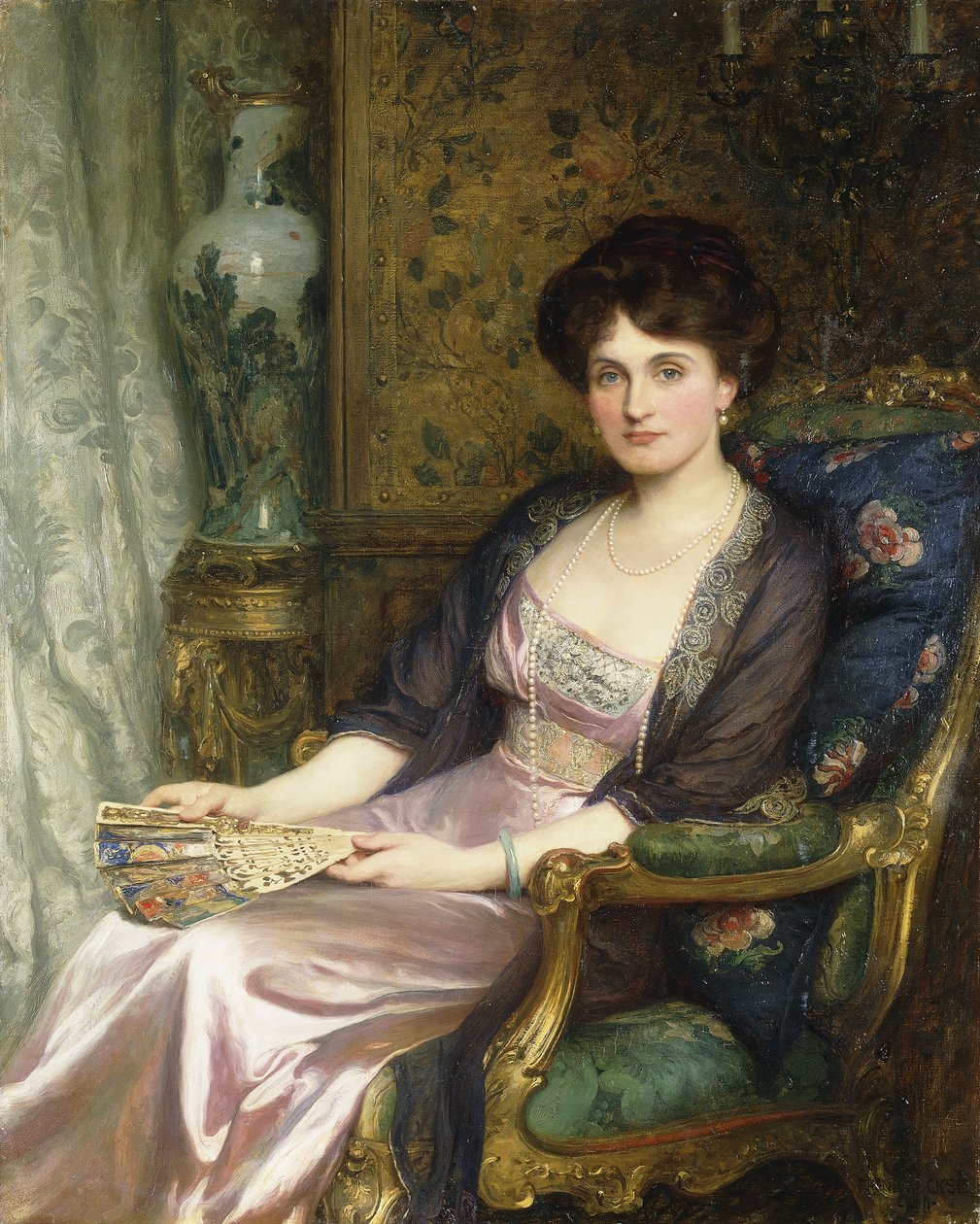Portret damy, która ma być żoną artysty, 1911 autorstwa Frank Dicksee