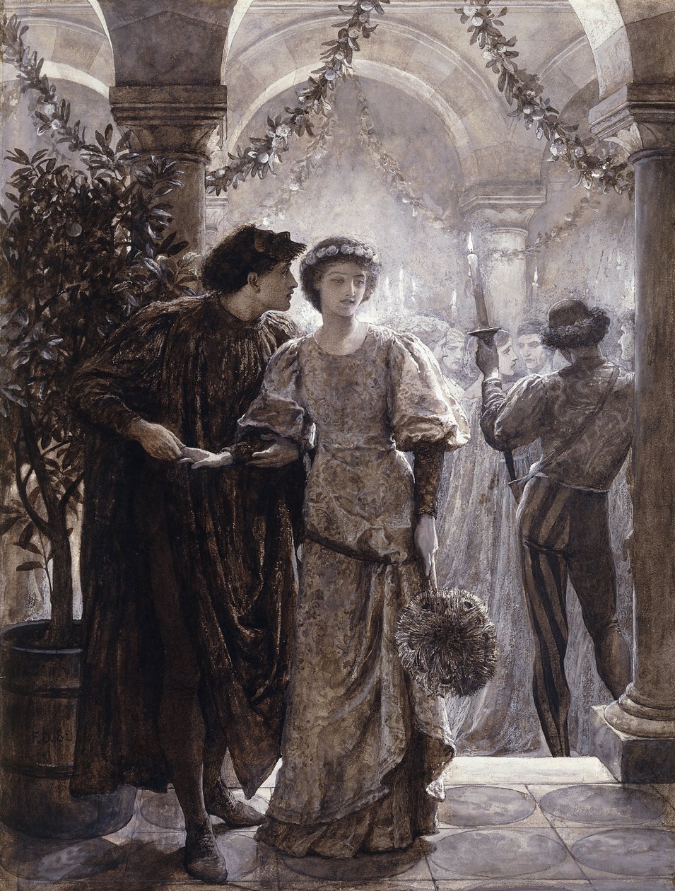 Sceny z Romea i Julii: Scena balowa autorstwa Frank Dicksee