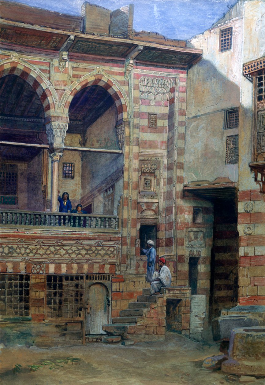 Dziedziniec w Domu Szejka Sadata, Kair, 1873 autorstwa Frank Dillon