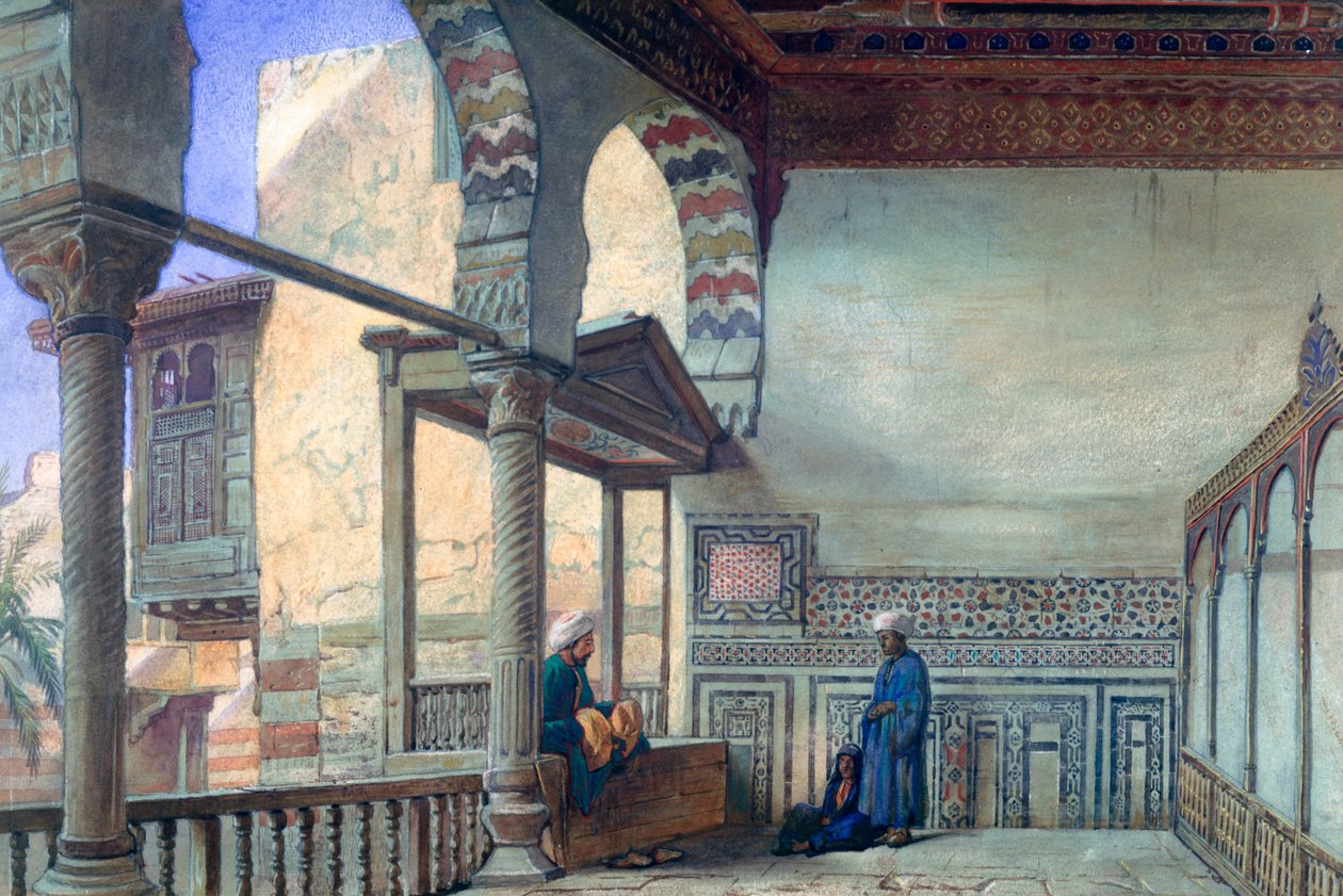 Loggia, letnie przyjęcie, Memlook Radnau Beys House, Kair, 1870 autorstwa Frank Dillon