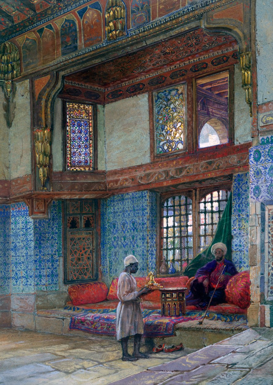 Wnęka w sali recepcyjnej domu Mufti Sheik El Mahadis, Kair, 1873 autorstwa Frank Dillon